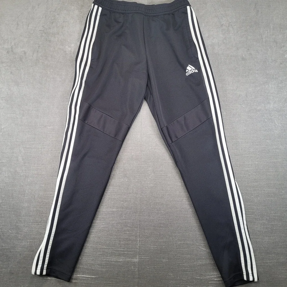 Adidas Mens Tiro Aeroready Track Pants Black White‎ Striped Size M Tapered Leg